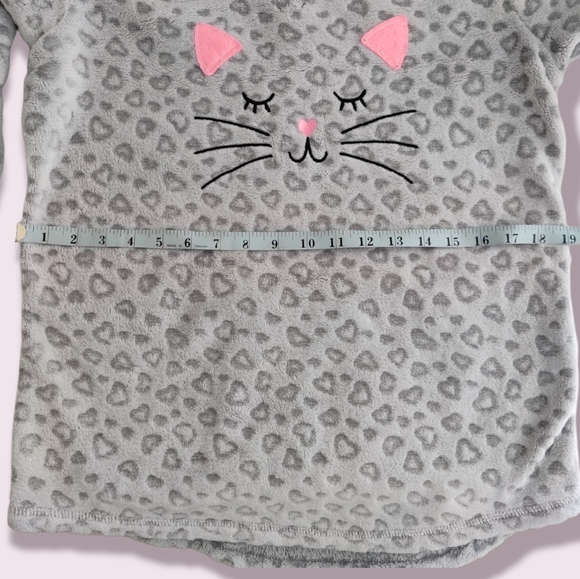 Super Soft Grey Fleece Pajama Shirt with Cat Design - Picture 8 of 8